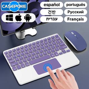 CASEPOKE 삼성, iPad, Xiaomi, Lenovo, Huawei, 범용 태블릿 키보드, 10인치용 한국어 터치패드 무선 블루투스 키보드