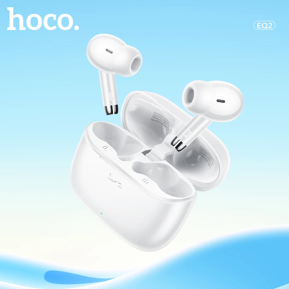 HOCO EQ2 진정한 무선 ANC 소음 감소 블루투스 5.3 헤드셋, 내장 마이크, 터치 컨트롤 이어버드, 스테레오 인이어 헤드폰