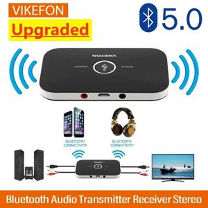 VIKEFON 블루투스 5.0 오디오 송신기 리시버 RCA 3.5mm AUX 잭 USB 동글 음악 무선 어댑터, 자동차 PC TV 헤드폰용