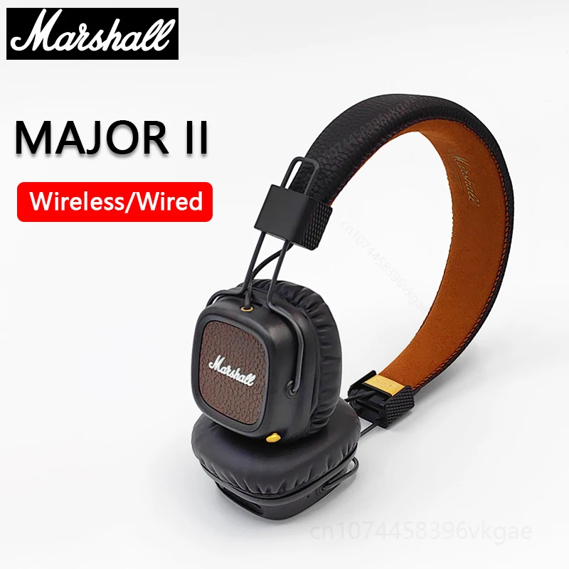 Marshall MAJOR II 2 무선 유선 헤드폰, 딥 베이스, 40mm 다이나믹 드라이버, 휴대용 접이식 스포츠 블루투스 헤드셋, 정품