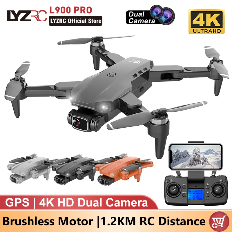 FPV 접이식 쿼드콥터 GPS 드론, LYZRC L900 PRO, 4K 전문 HD 듀얼 카메라, 5G 와이파이, 브러시리스 모터, 항공 사진 드론