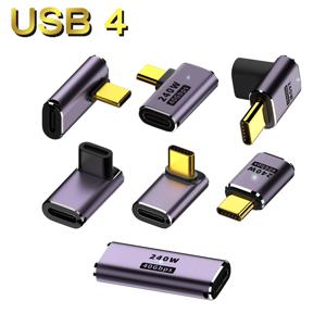 UGOURD USB4 OTG C 타입-C 썬더볼트 3 익스텐션 케이블 어댑터, L 스타일 수-암-암, 휴대폰 노트북 PC용, 40Gbps