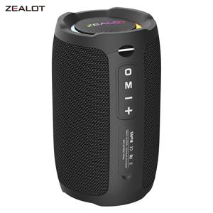 ZEALOT S49 휴대용 블루투스 스피커 20W IPX7 방수 강력한 사운드 박스베이스 부스트 듀얼 페어링 TF, TWS, USB