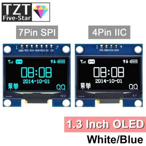 OLED LCD LED 디스플레이 모듈, SPI IIC I2C 통신, 화이트, 블루 컬러, 128x64 1.3 인치, 1.3 인치 OLED 모듈, 1.3 인치