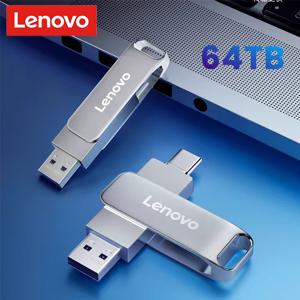 2024 레노버 USB 3.1 플래시 드라이브, 고속 전송, 금속 펜드라이브 메모리 카드, 펜드라이브 플래시 디스크, 메모리 방수 스틱, 64TB