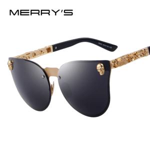 MERRYS 패션 여성 고딕 안경 해골 프레임 금속 사원 Oculos de sol UV400