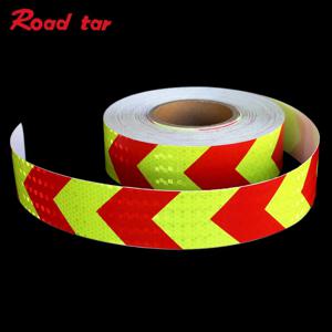 Roadstar Fluo. 노란색 빨간색 화살표 PET 반사 테이프, 안전 경고 테이프, 좋은 점성 방수, 5cm x 3m