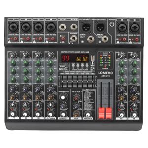 LOMEHO 6 채널 믹싱 콘솔, 99 이펙트, 7 밴드 EQ 사운드 오디오 믹서, USB PC 레코드, 블루투스 AUX DJ 컨트롤러, 테이블 AM-GT6