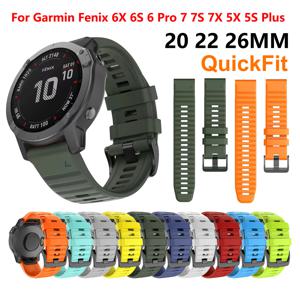 Fenix Garmin Fenix 6X 6 6S Pro용 퀵핏 스트랩 실리콘 시계 밴드, Fenix 7S 7X 7 5X 5 5S 945 965 Epix Gen 2 Correa용, 22mm, 20mm, 26mm