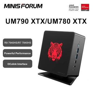 MINISFORUM 게임용 미니 컴퓨터, UM790 UM780 Pro XTX 미니 PC, AMD Ryzen 9 7940HS 7 7840HS 2 * DDR5 5600MHz 2 * PCIE4.0 Window 11, WiFi6