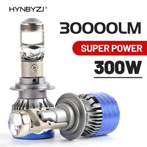 HYNBYZJ 자동차 모터용 LED 헤드라이트 미니 렌즈 프로젝터, H9, H11, 9005 9006, 자동 로우 빔 캔버스 전구, 300W, H7, H4, 12V, 24V