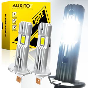 AUXITO H1 LED 전조등, 포드 포커스 피에스타 스코다 팬리스 6500K 슈퍼 브라이트 H1 램프 안개등용 비극성 캔버스 전구