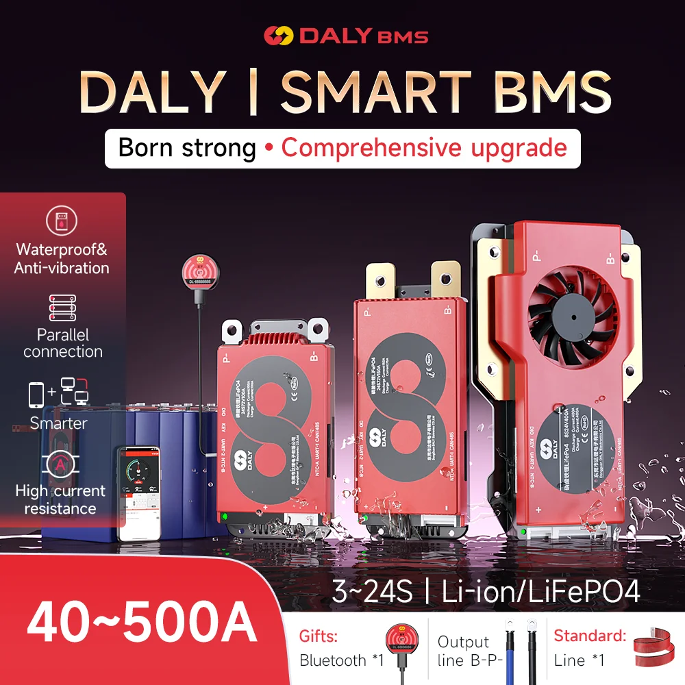 DALY SMART BMS LFP 4S 7S 8S 16S 20S 24S 리튬 이온 3S 7S 13S 14S 16S 20S 12V 24V 36V 48V 60V 72 리튬 배터리용 BMS 보드, V K M S 보드