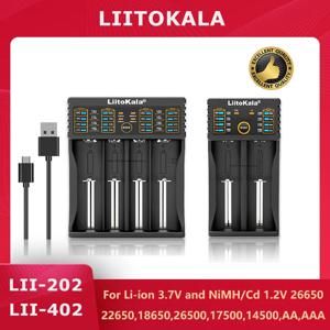 Liitokala Lii-202 Lii-402 Lii-CH2 배터리 충전기, 18650 26650 16340 25500 14500, 1.2V, 3.7V, 3.2V, 3.85V, AA, AAA NiMH 배터리용