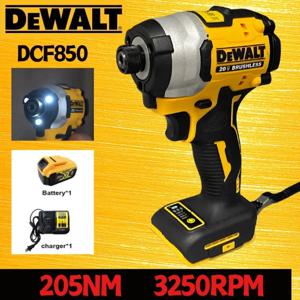 DEWALT 브러시리스 모터 무선 충전식 스크루 드라이버, 전기 임팩트 드릴 전동 공구, DCF850, 18V, 205NM