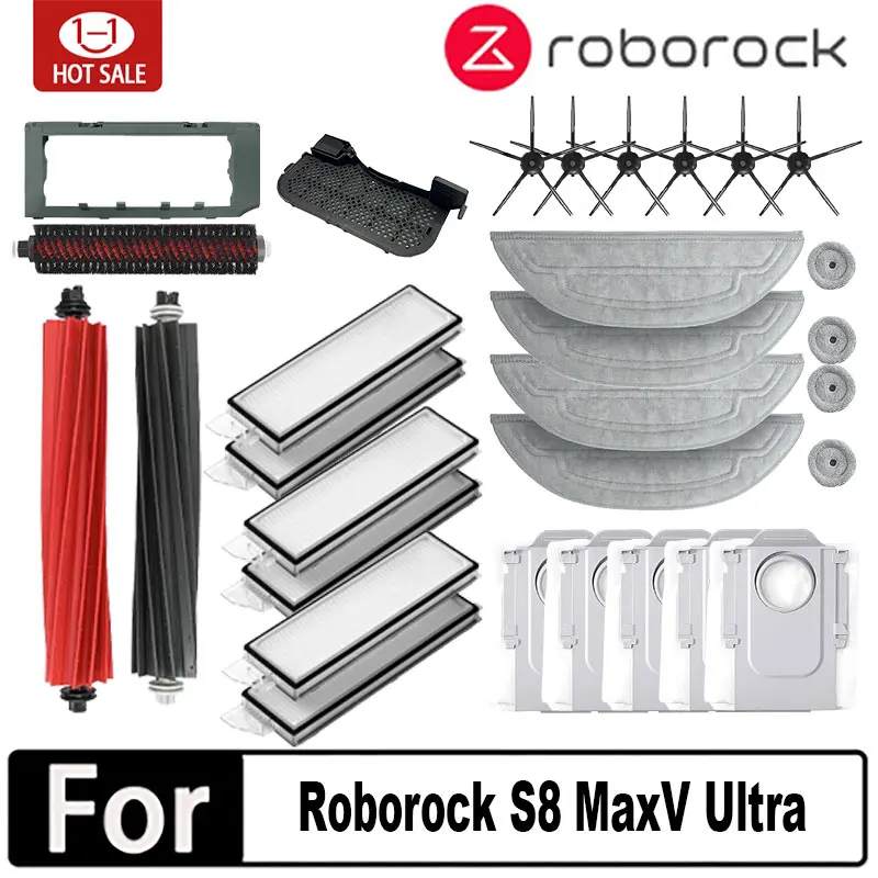 Roborock 로봇 진공 청소기 액세서리, S8 Max V 울트라 G20s, 걸레 Choth 진공 백, 사이드 브러시 필터, 교체 가능한 예비 부품