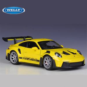 Welly 1:24 포르쉐 911 GT3 RS 합금 럭셔리카 로고 모델, 다이캐스트 금속 트랙 레이싱 차량, 자동차 모델 시뮬레이션, 어린이 장난감 선물