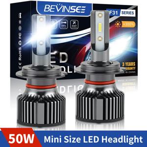 Bevinsee 차량용 LED 헤드라이트, H7 H4, H11, H1, H3, H8, HB3, 9005, HB4, 9006 LED 조명, 12V, 6000K, H9, H13, 880, 881, 9007, 9008, 자동 램프 전구