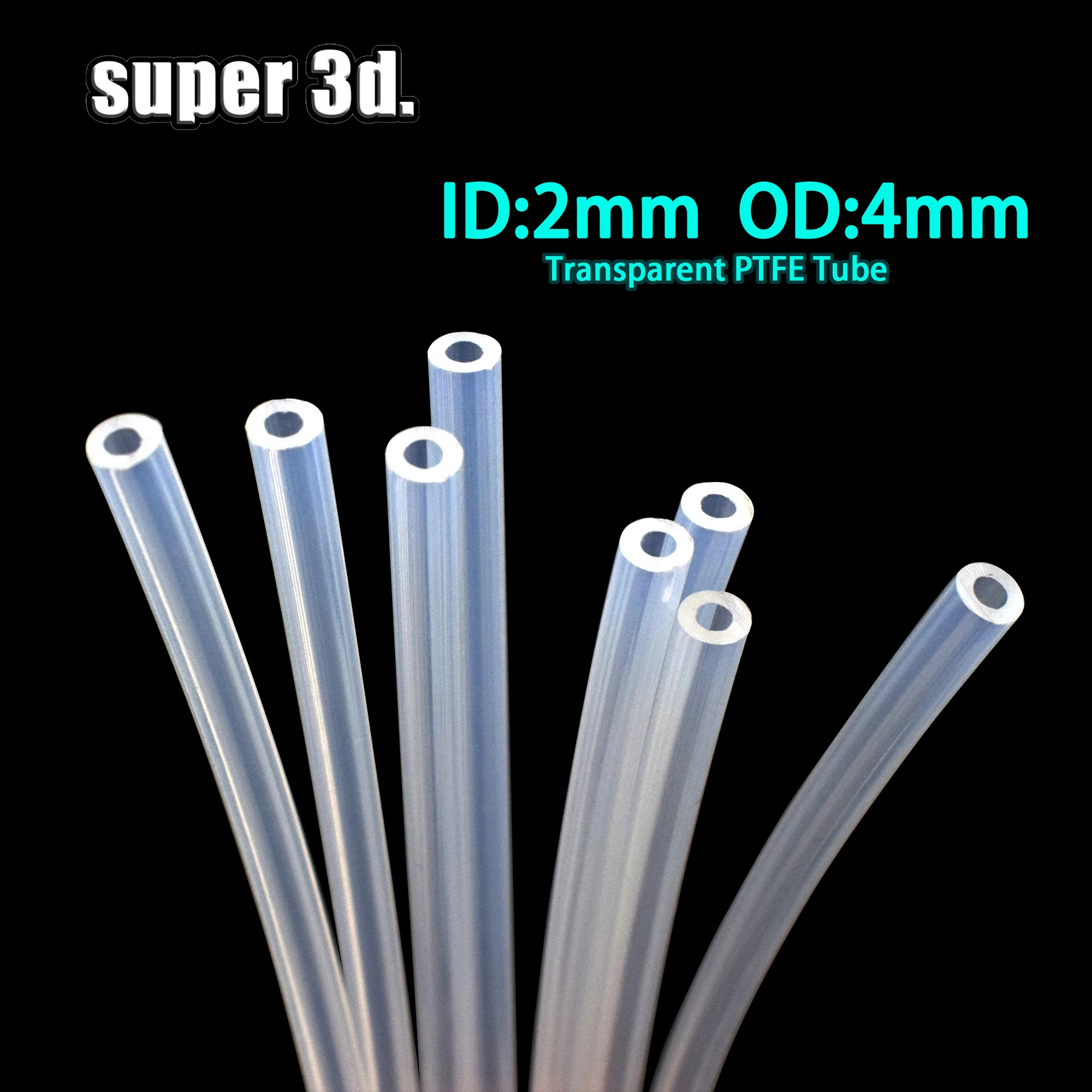 3D 프린트 부품 1m/2m PTFE 튜브 투명 파이프 PFA 2x4mm V5/V6 1.75mm 보우덴 압출기 J-헤드 핫엔드