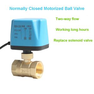 1/2 3/4 1 인치 2 인치 정상 폐쇄 전동 볼 밸브, 220V 12V 24V 2 와이어 황동 전기 볼 밸브, 솔레노이드 교체