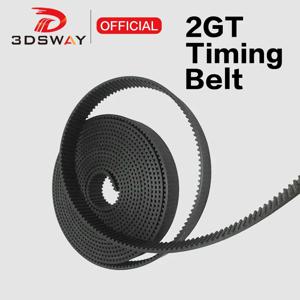 3DSWAY 2/5/10M 2GT 개방형 동기 타이밍 벨트 폭 6mm GT2 고무 테이프 피치 2mm 3D 프린터 부품 용 내마모성 3