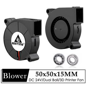 Gdstime 방사형 터보 송풍기, 3D 프린터 액세서리, 선풍기 50mm 브러시리스 DC 냉각 선풍기, 5cm 5015 쿨러 선풍기, DC 5V, 24V, 50x15mm