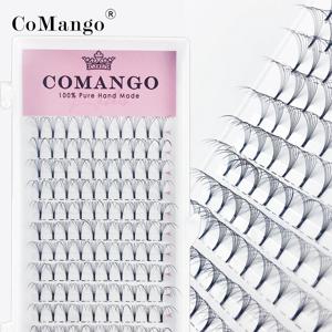 CoMango 프리메이드 볼륨 팬 쇼트 스템 러시안 속눈썹 연장, 와이드 팬, 3D 4D 5D 6D 8D 10D 인조 밍크 속눈썹, 도매