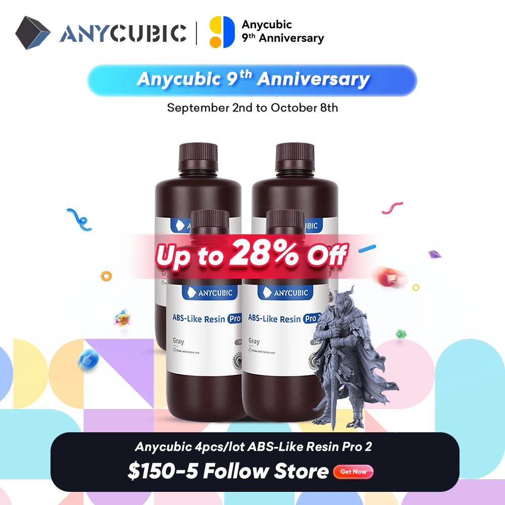 Anycubic ABS 유사 3D 레진 고정밀 UV 405nm, LCD SLA DLP Anycubic Photon 레진 3D 프린터용, 로트당 4 개, 최신