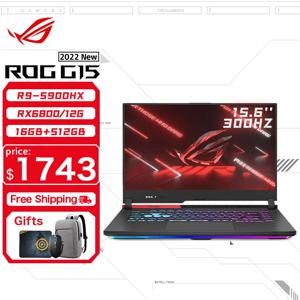 ASUS ROG Strix G15 게임용 노트북, AMD Ryzen 9 5900HX, 16G RAM, 512GB SSD RX6800M-8GB, 300Hz 화면, 15.6 인치 E-스포츠 컴퓨터