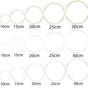 금속 꽃 후프 골드 공예 파티 장식, 금속 드림 캐처 링, 마크라메 10cm 15cm 20cm 25cm 30cm