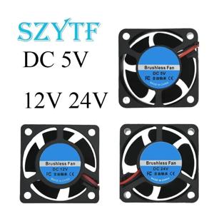 4020 컴퓨터 CPU 쿨러 미니 냉각 팬, 3D 프린터용 소형 배기 팬, 2 핀, 5V, 12V, 24V DC, 40mm, 40x40x20mm