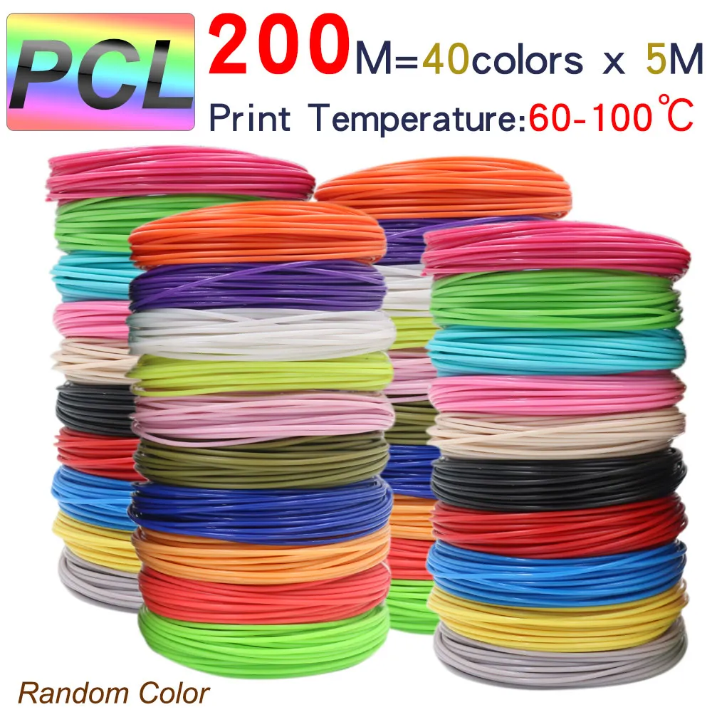 3D 펜 1.75MM PCL 필라멘트는 저온 어린이 3D 인쇄 펜, 무연, 무미, 밝은 색상에 적합합니다.