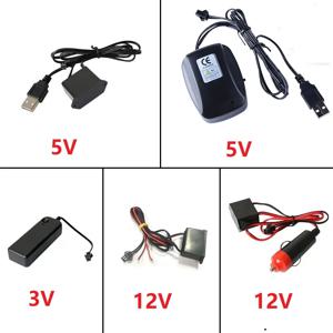 DC 12V EL 라인 USB 담배 라이터 드라이브 컨트롤러, 1-5M 네온 라이트 LED 스트립 라이트, EL 와이어 글로우, 유연한 네온 장식