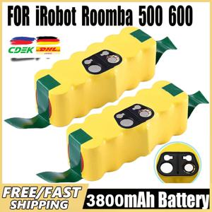 아이로봇 룸바 배터리 충전식 배터리, 진공 청소기 배터리, 14.4V, 3800mAh, 500 550 560 600, 650 698, 780 876, 900 시리즈