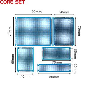 양면 프로토보드 브레드보드 범용 PCB 회로 기판, 파란색 실험 보드, 2*8cm, 3*7cm, 4*6cm, 5*7cm, 7*9cm, 2.54mm, 2 개