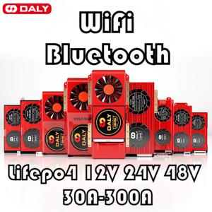 Daly BMS 블루투스 및 밸런서 포함 최신 2024 와이파이 100A, Lifepo4 배터리 3.2V 4S 12V 8S 24V 16S 48V BMS