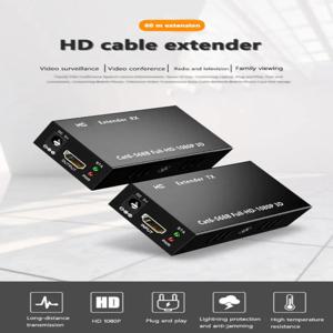 HDMI 호환 네트워크 익스텐더, 60M 익스텐더, RJ45, 1080P, CAT5e CAT6 LAN 익스텐더, PS4 애플 TV PC 노트북용