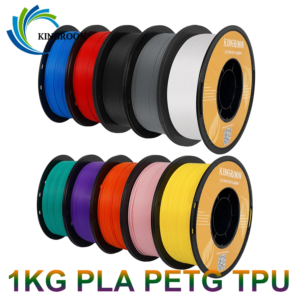 PLA PETG TPU 필라멘트 3D 프린터용, 1kg, 1.75mm, 95A TPU 2.2LBS 3D 인쇄 플라스틱 소재, 친환경 엉킴 방지 빠른 배송