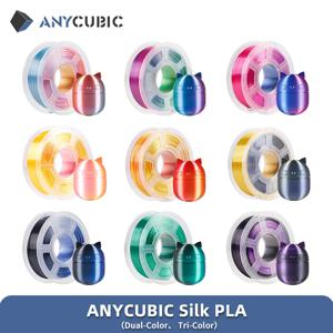 ANYCUBIC 실크 PLA 듀얼 컬러 트라이 컬러, 1.75mm PLA 필라멘트, FDM 3D 프린터용, 빛나는 밝은 다색 3D 인쇄 재료, 1kg