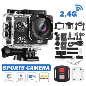 액션 카메라 울트라 HD 4K 30fps 와이파이 2.0 인치 170D 수중 방수 헬멧 영상 녹화 카메라 스포츠 캠