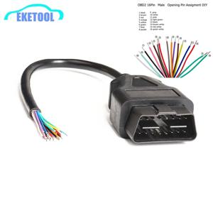 ELM327 연장 어댑터용 수 플러그 커넥터, OBD 케이블, OBDII EOBD ODB2, 16 핀 OBD 2 어댑터, 오프닝 암 케이블, OBD2 16 핀