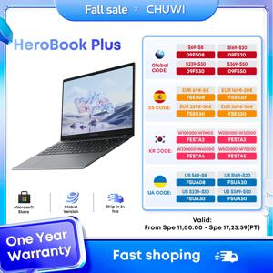 CHUWI HeroBook Plus 노트북, 15.6 인치 인텔 셀러론 N4020 노트북, 8GB RAM, 256GB SSD, 저렴한 컴퓨터, FHD 1920*1080P 오피스 노트북, 신제품