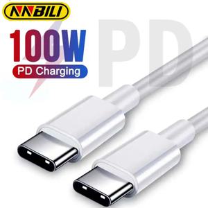 NNBILI 고속 충전 데이터 케이블, USB C to USB C 타입 케이블, 화웨이, 삼성, 샤오미, 맥북, 아이패드 데이터 라인, C 타입에서 C 타입으로, PD100W