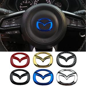 ABS 자동차 스티어링 휠 센터 엠블럼 스티커, 마쓰다 MX-5 2 5 3 6 CX-8 CX-3 CX-5 CX-7 MS RX-8 악셀라 8 인테리어 장식, 1 개