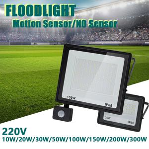 LED PIR 모션 센서 투광 조명, 야외 벽 조명, 정원용 LED 스포트라이트, IP66 방수, 3 가지 색상, AC220V, 100W, 50W, 30W, 20W, 10W