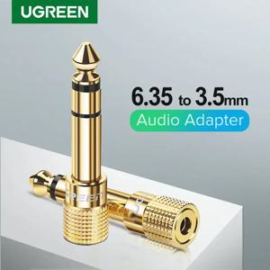 Ugreen 잭 3.5 스피커 커넥터 6.35mm 남성 3.5mm 여성 오디오 커넥터 3.5 잭 Aux 케이블 스피커 기타 잭 6.35