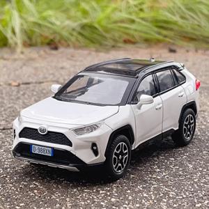 1:32 RAV4 SUV 2023 합금 다이 캐스트 장난감 자동차 모델, 소리 및 빛 풀백 어린이 장난감 수집품, 생일 선물