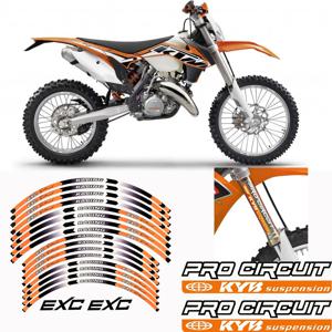 KTM 125 EXC 18 인치 21 인치 휠 스트립 오토바이 휠 타이어 스티커, 반사 림 테이프, 오토바이 서스펜션, 충격 자동 데칼