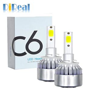 Direal C6 자동차 H7 Led H4 헤드라이트, H1 전구, H11, H3, H8, H9, 880, HB3, 9005, HB4, 9006, H13, 6500K, 50W, 12V