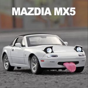 1:32 MAZDA MX-5 합금 럭셔리카 로고 모델, 다이캐스트 금속 장난감 자동차 모델, 높은 시뮬레이션 사운드 및 라이트 컬렉션, 어린이 선물